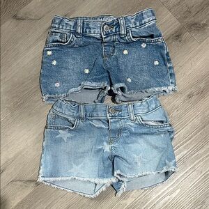 Cat & Jack Blue Denim Kids Shorts with Star and Floral Details